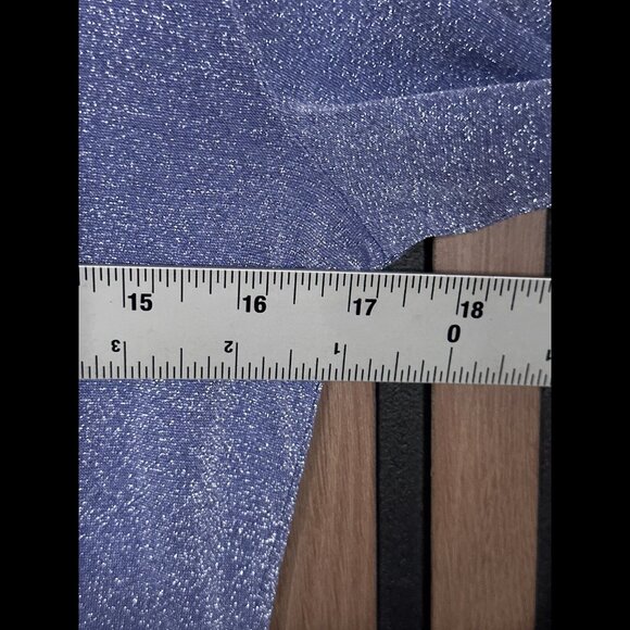 Free People Shirt Large Womens Purple Metallic Shiny Long Sleeve Nylon Top - Picture 3 of 9